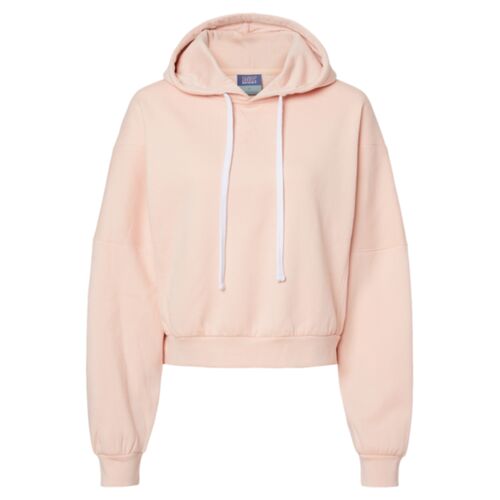 Women's Sueded Fleece Crop Hooded Sweatshirt Thumbnail