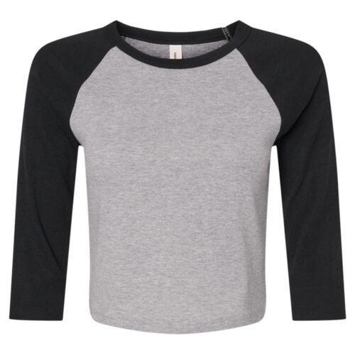 Women's Micro Rib Three-Quarter Raglan Sleeve Baby Tee Thumbnail