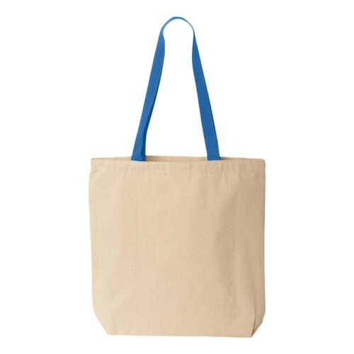 Natural Tote with Contrast-Color Handles Thumbnail