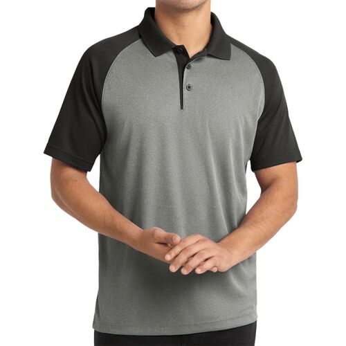 Adult RacerMesh Raglan Heather Block Polo Thumbnail
